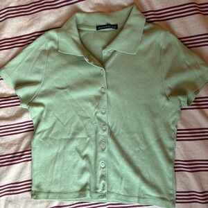 Brandy Melville Light Green Polo Shirt